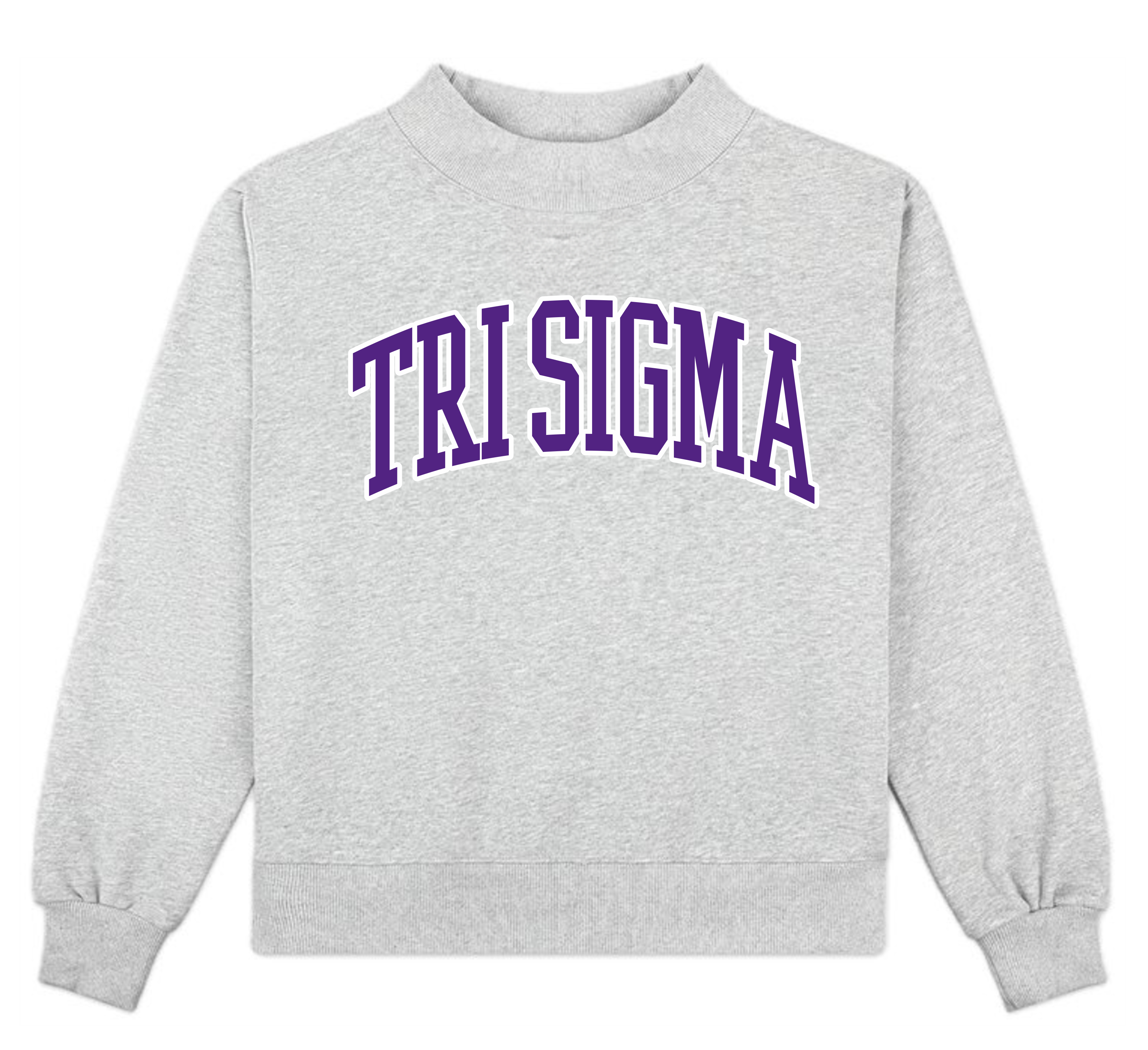 Campus Sorority Embroidered Mock Neck