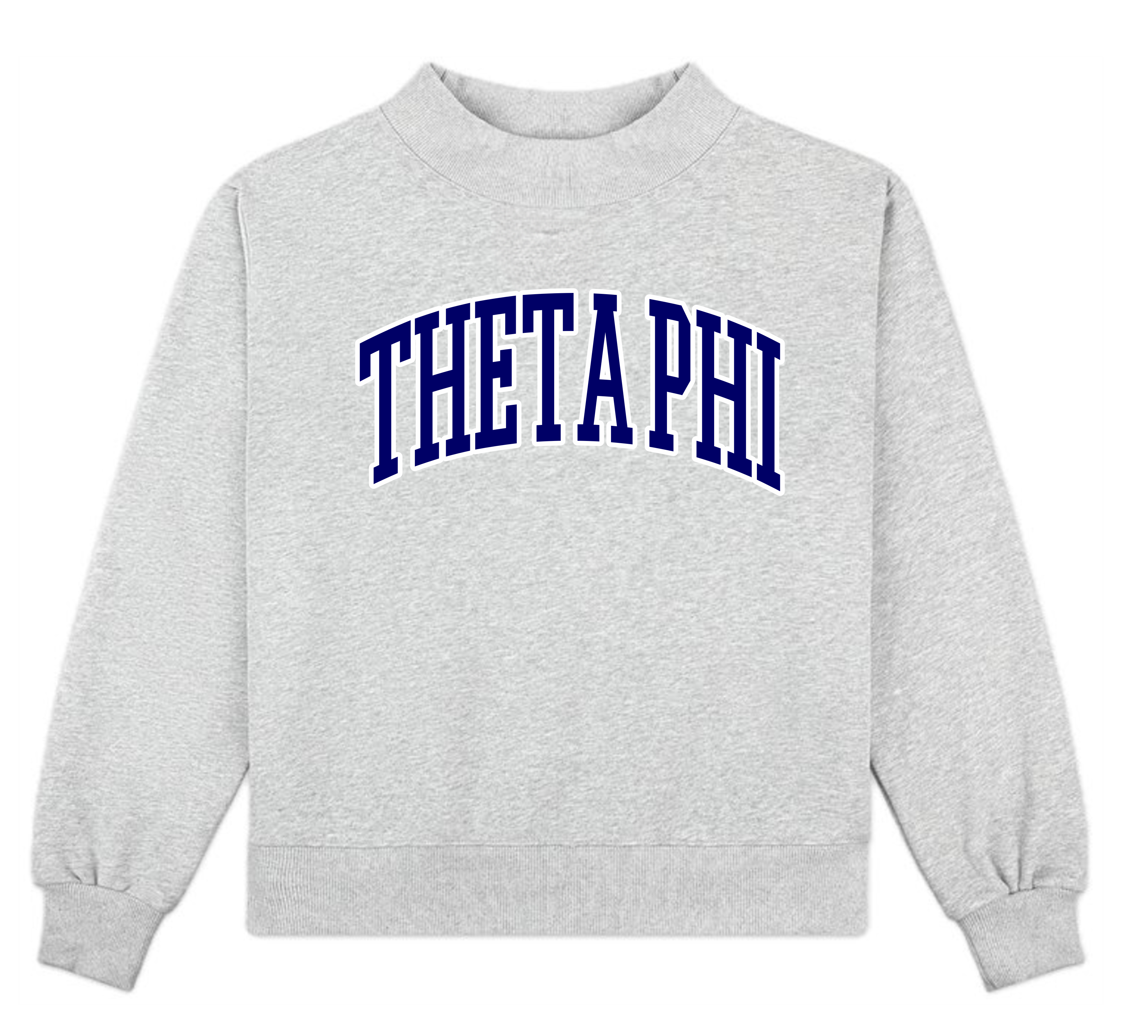 Campus Sorority Embroidered Mock Neck