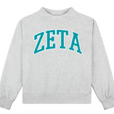 Campus Sorority Embroidered Mock Neck