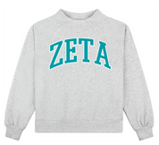 Campus Sorority Embroidered Mock Neck