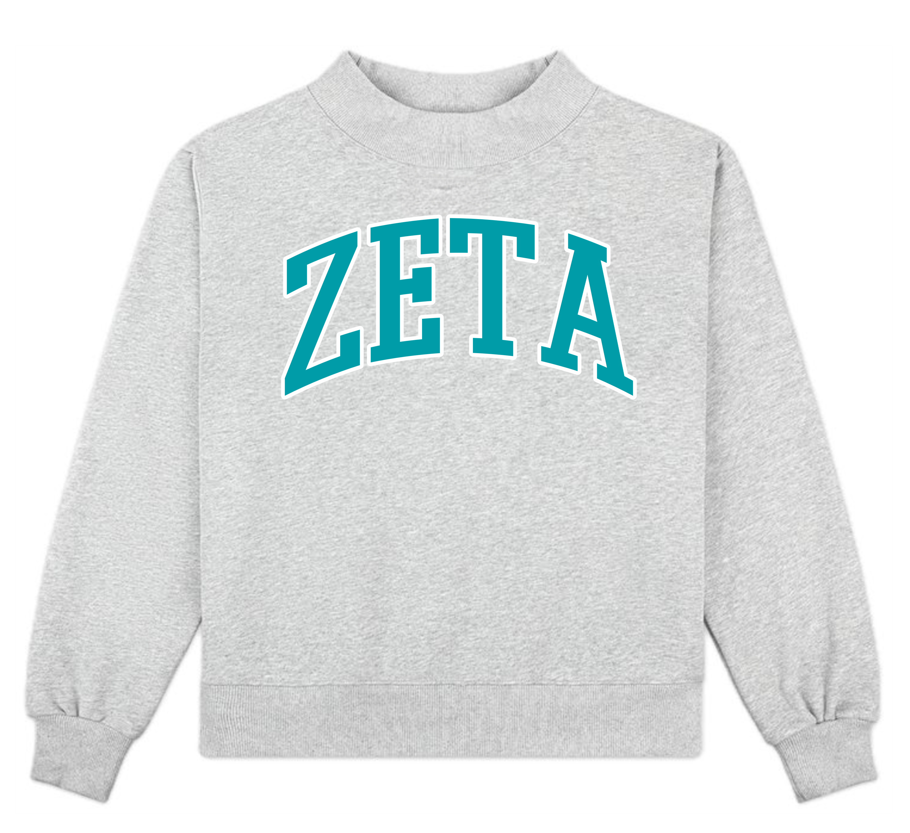 Campus Sorority Embroidered Mock Neck