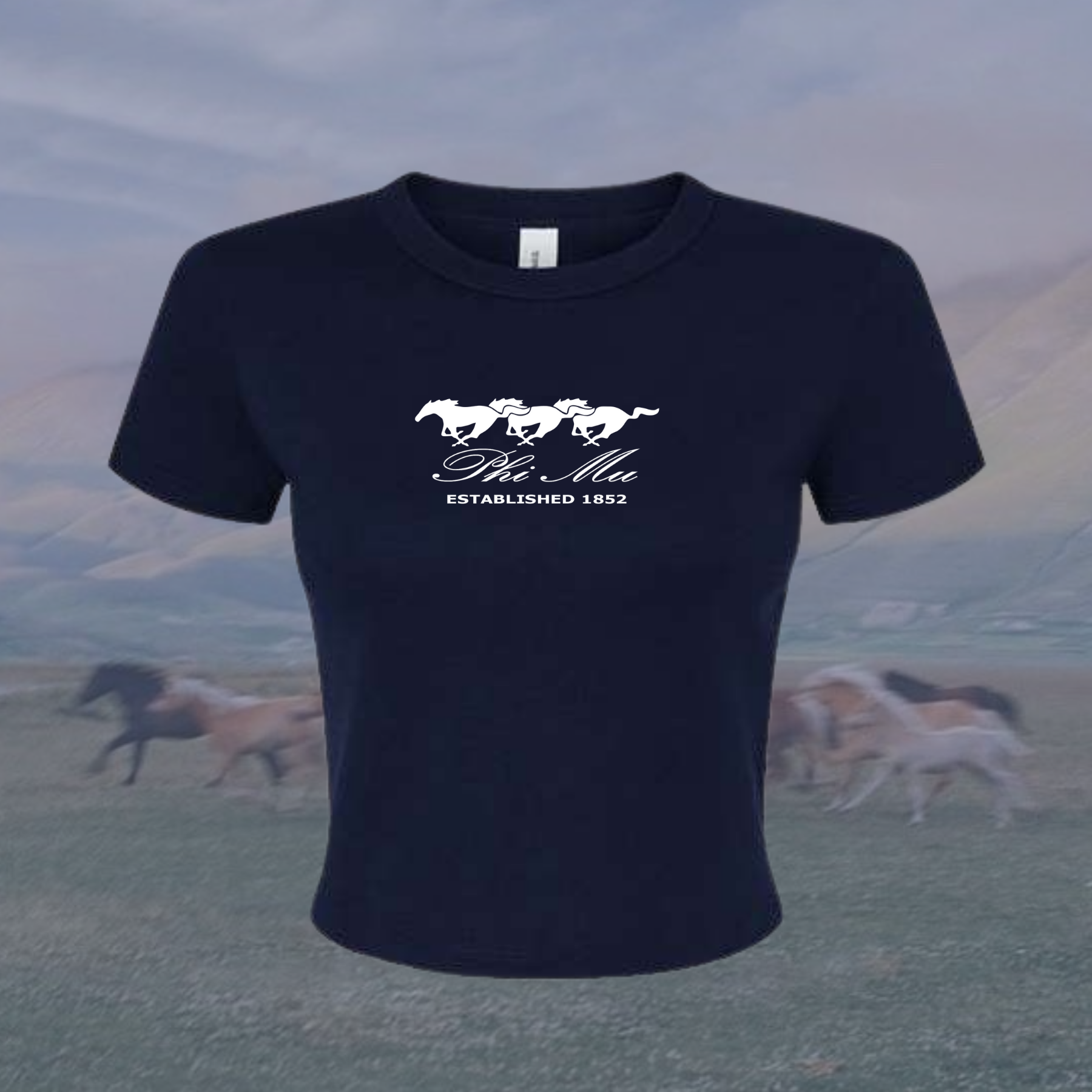 Phi Mu Wild Horses Sorority Baby Tee