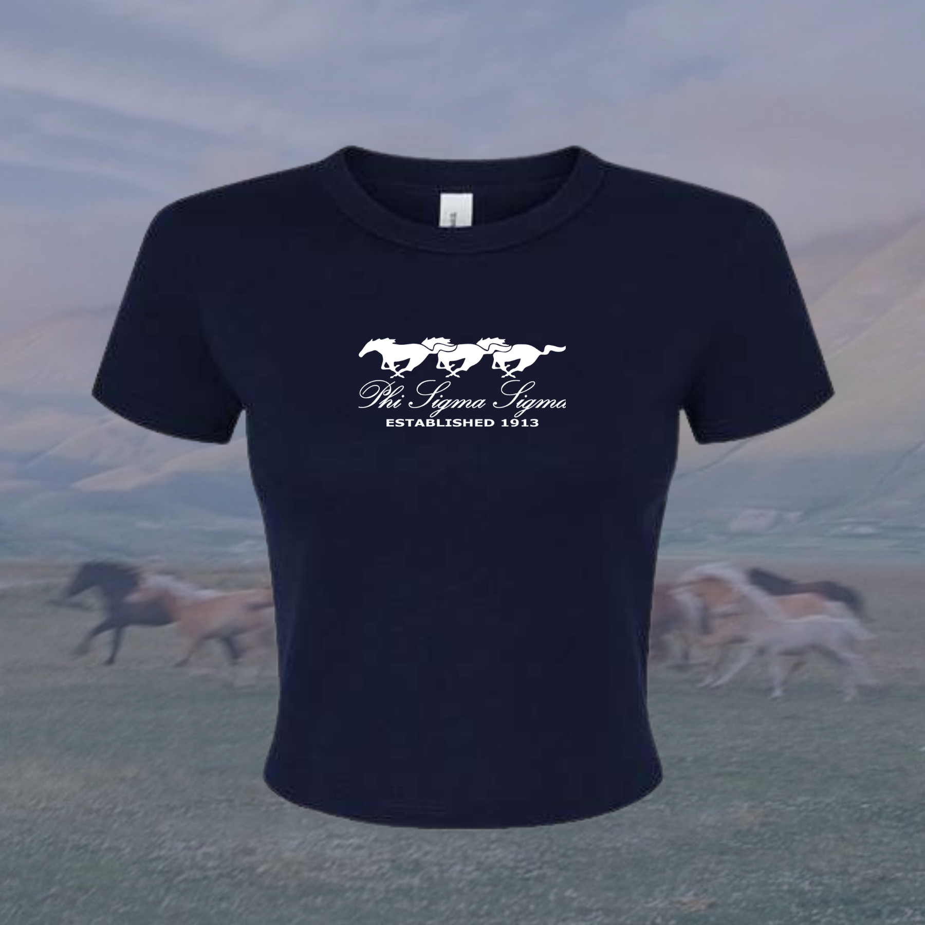 Phi Sigma Sigma Wild Horses Sorority Baby Tee