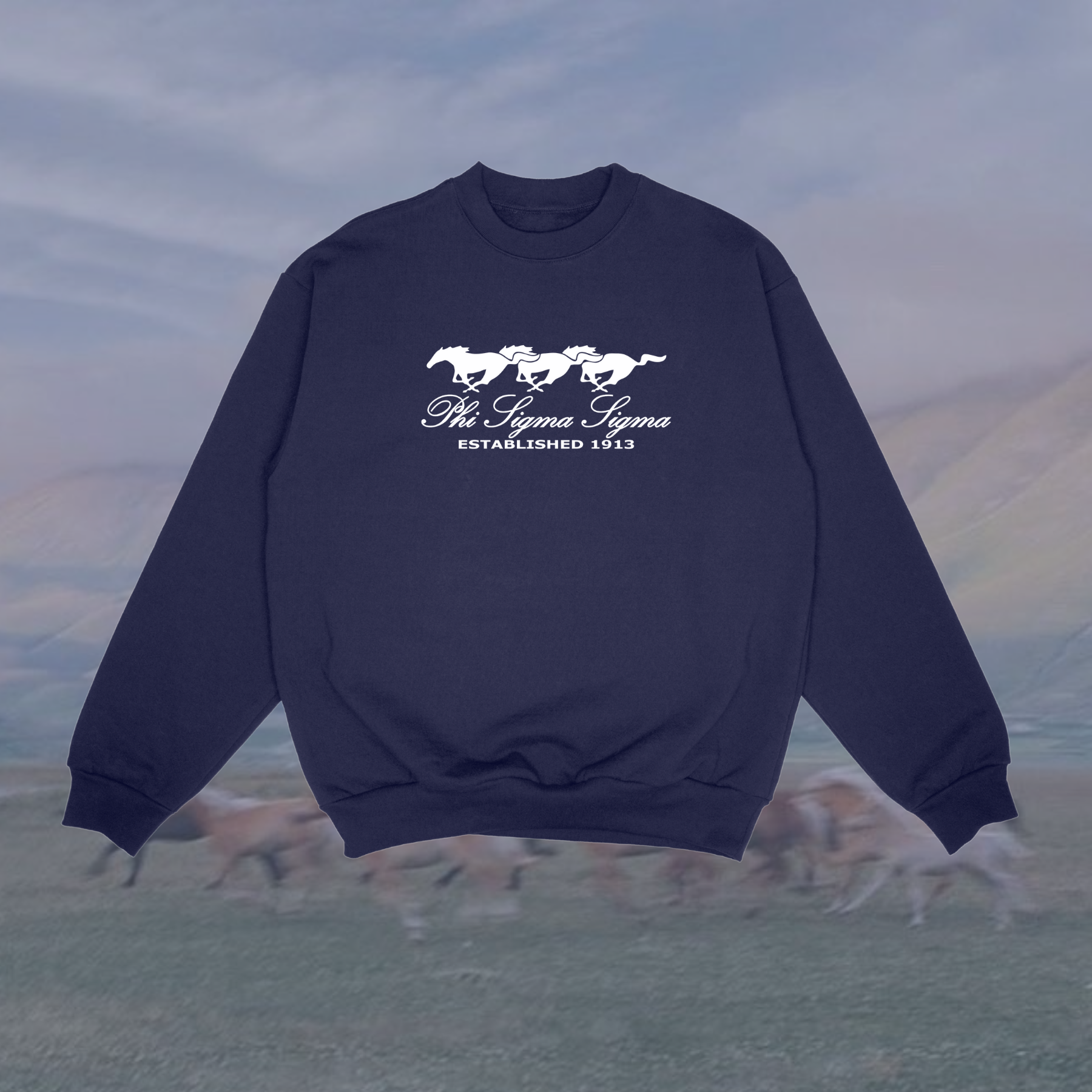 Phi Sigma Sigma Wild Horses Sorority Crewneck