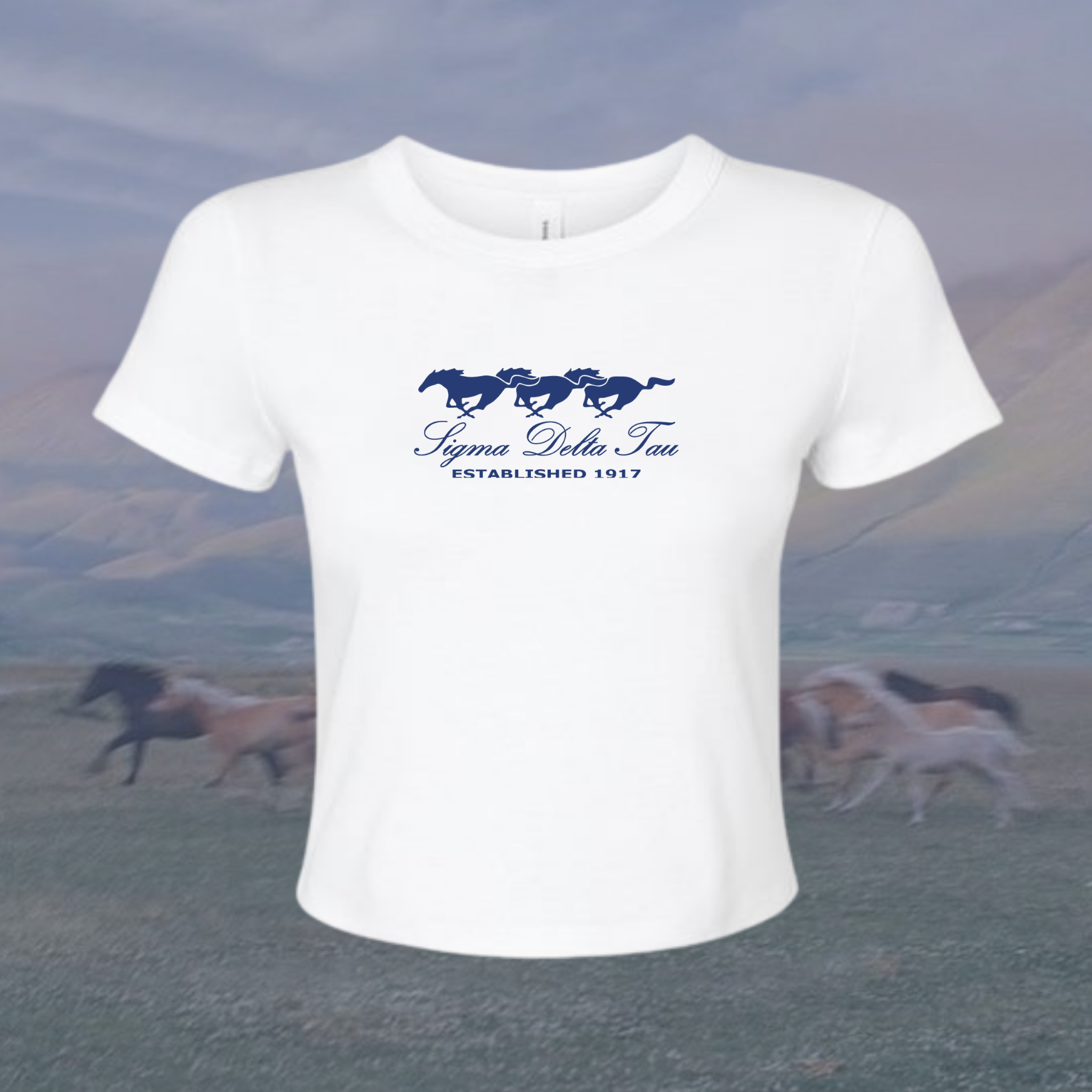 Sigma Delta Tau Wild Horses Sorority Baby Tee
