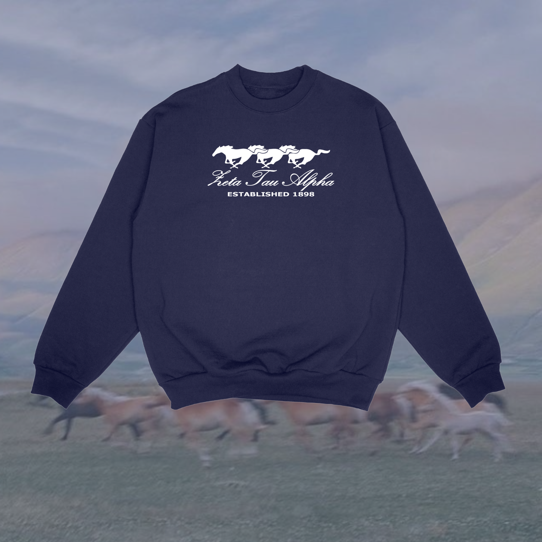 Zeta Tau Alpha Wild Horses Sorority Crewneck