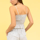 Hazel Zebra Smocked Top
