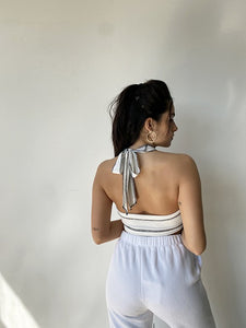 Exposed Seam Halter Top