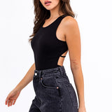 Selma Criss Cross Bodysuit - Black