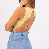 Selma Criss Cross Bodysuit - Gold