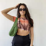 Orange Skies Exposed Seam Crop Top