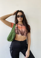 Load image into Gallery viewer, Orange Skies Exposed Seam Crop Top
