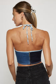 Denim Patchwork Top