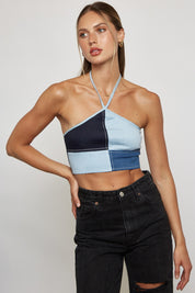 Denim Patchwork Top
