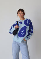 Load image into Gallery viewer, Blue Smiley Face Sweater
