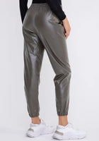 Load image into Gallery viewer, Leather-Like High-Waisted Joggers
