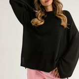 Drop Shoulder Knit Sweater