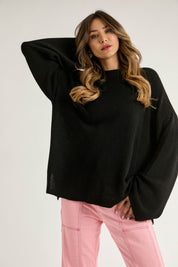 Drop Shoulder Knit Sweater
