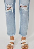 Load image into Gallery viewer, High Rise Slim Straight Distressed Denim
