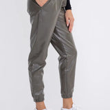 Leather-Like High-Waisted Joggers