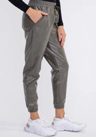 Load image into Gallery viewer, Leather-Like High-Waisted Joggers
