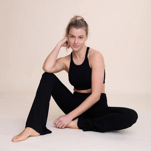 Ribbed Flare High-Waist Leggings