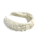 Knotted Stone Embellished Headband - Ivory