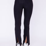 Foil Printed Front Slit High-Waist Leggings