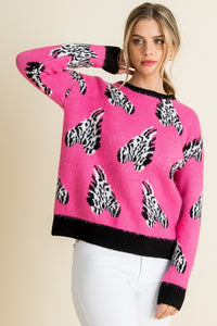 Wild Thing Pink Zebra Sweater