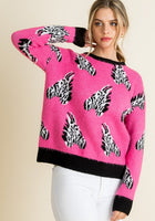 Load image into Gallery viewer, Wild Thing Pink Zebra Sweater

