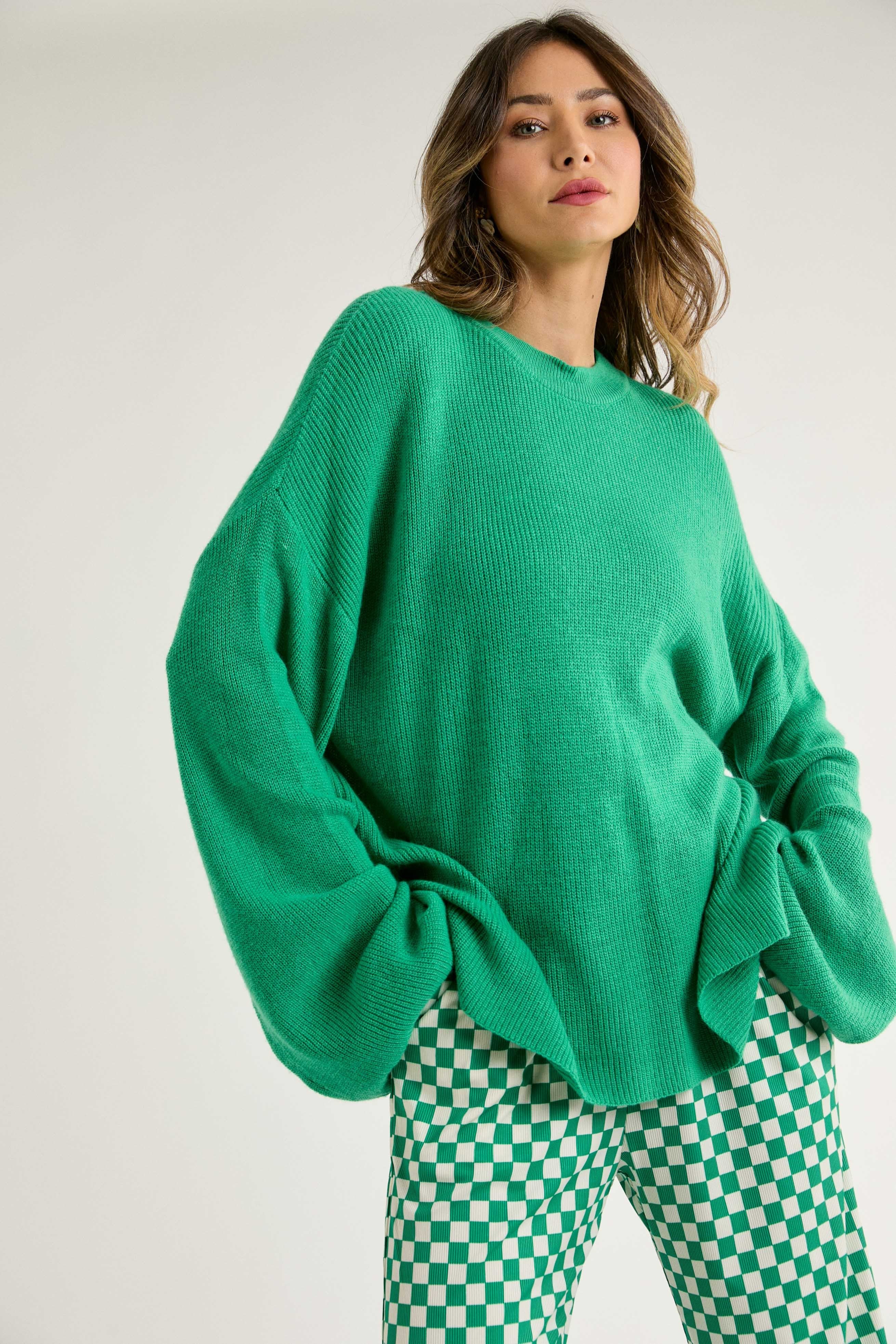 Drop Shoulder Knit Sweater