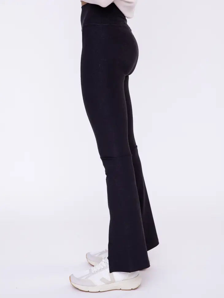 Foil Printed Front Slit High-Waist Leggings
