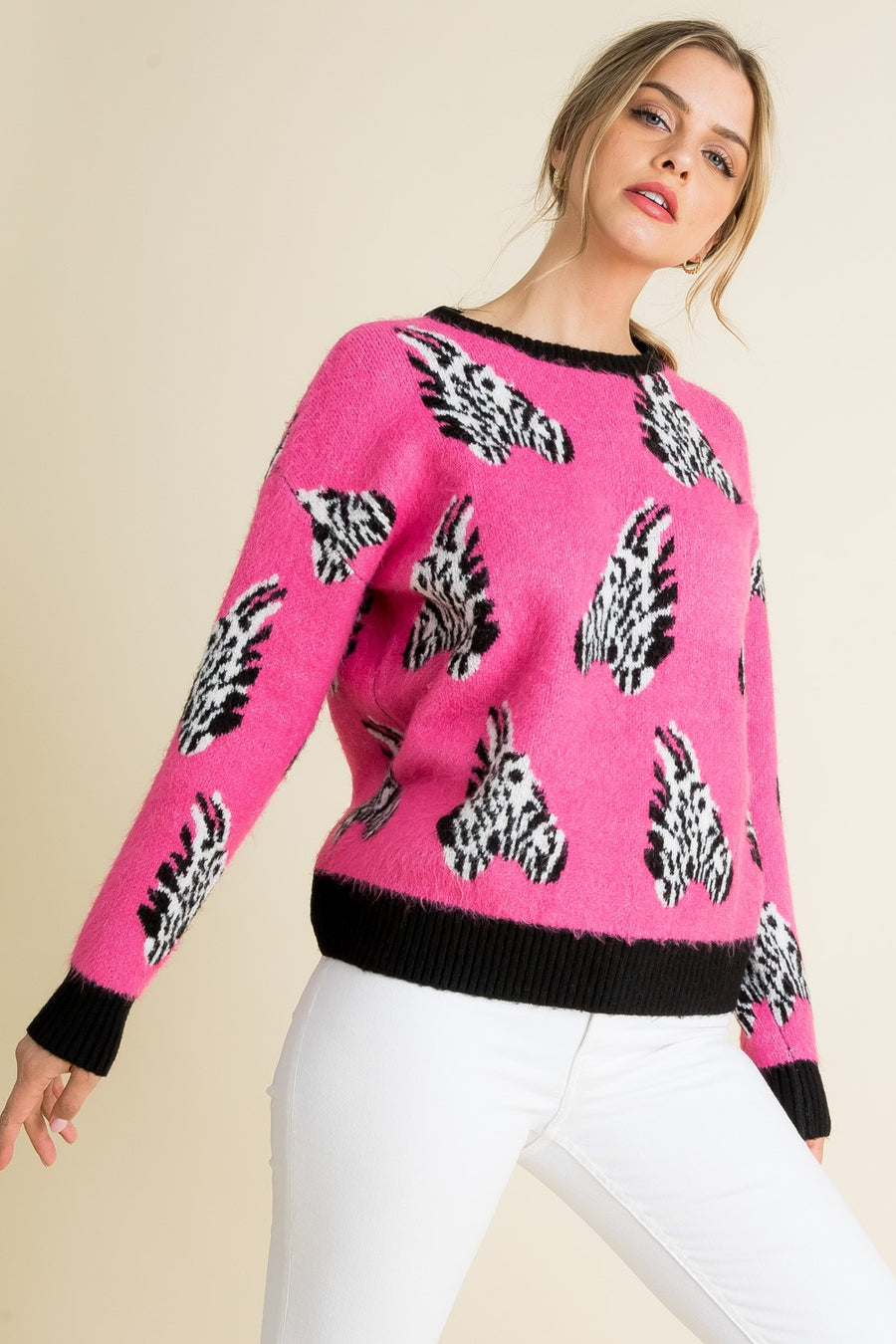 Wild Thing Pink Zebra Sweater