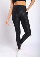 Load image into Gallery viewer, Metallic Foil Highwaisted Leggings With Side Pockets
