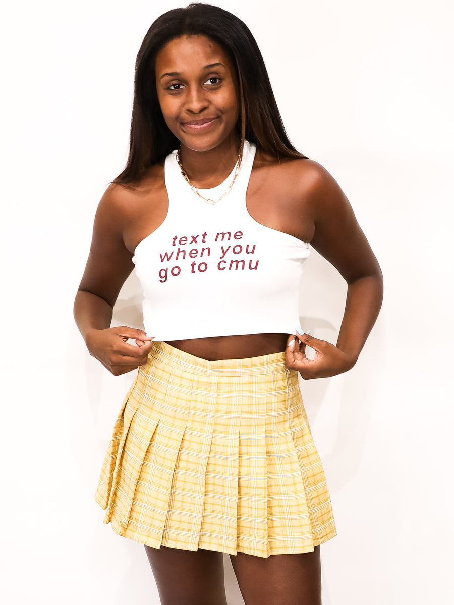 Yellow Plaid Tennis Skirt