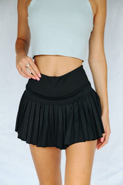 Golden Girl Pleated Tennis Skirt Black