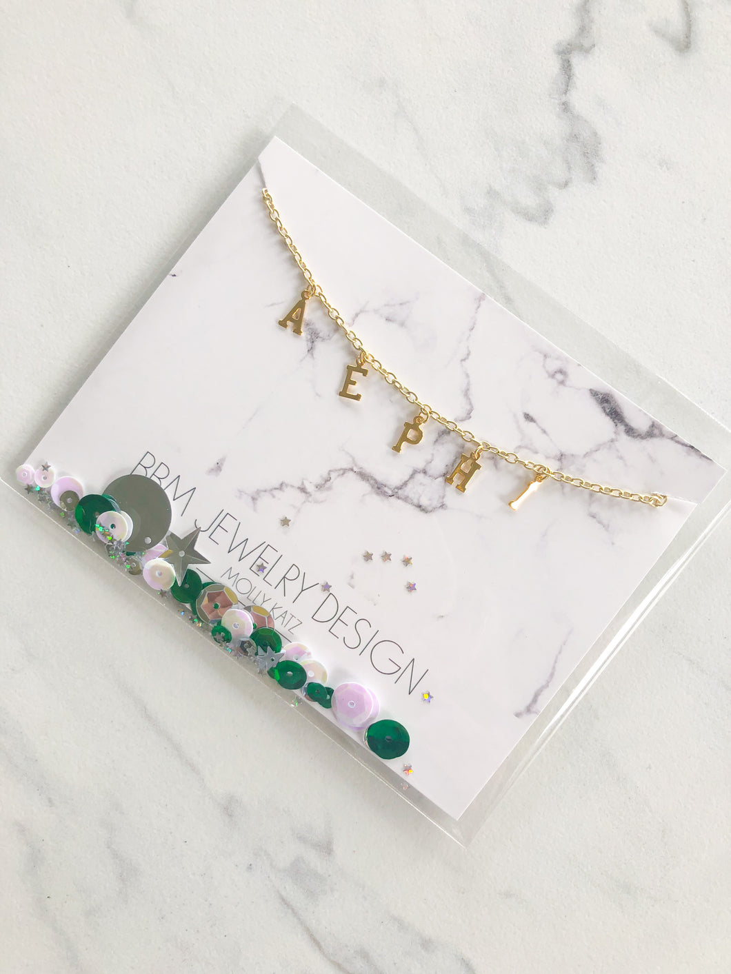 Alpha Epsilon Phi Name Drop Necklace