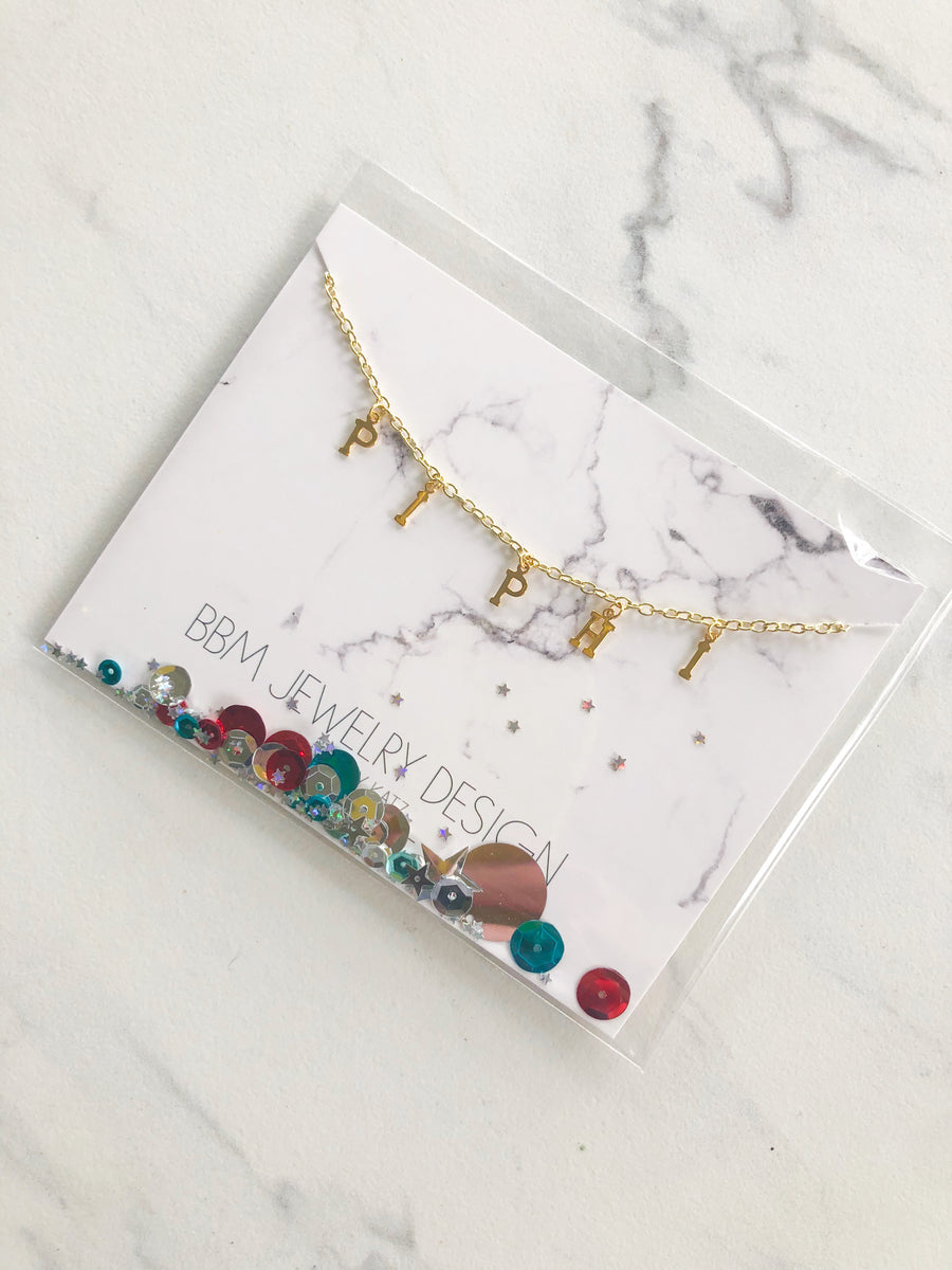 Pi Beta Phi Name Drop Necklace
