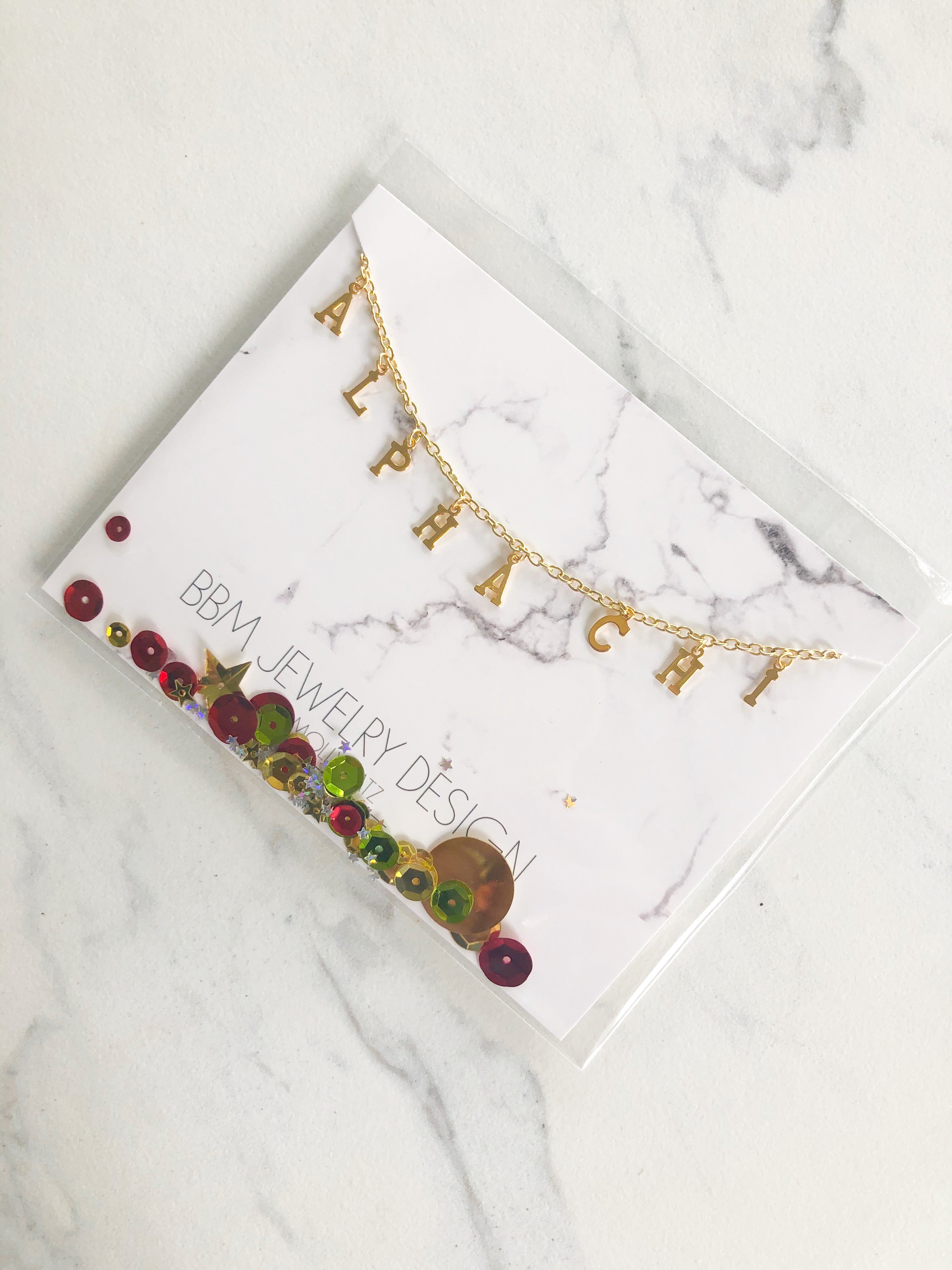 Alpha Chi Omega Name Drop Necklace