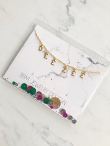 Delta Zeta Name Drop Necklace