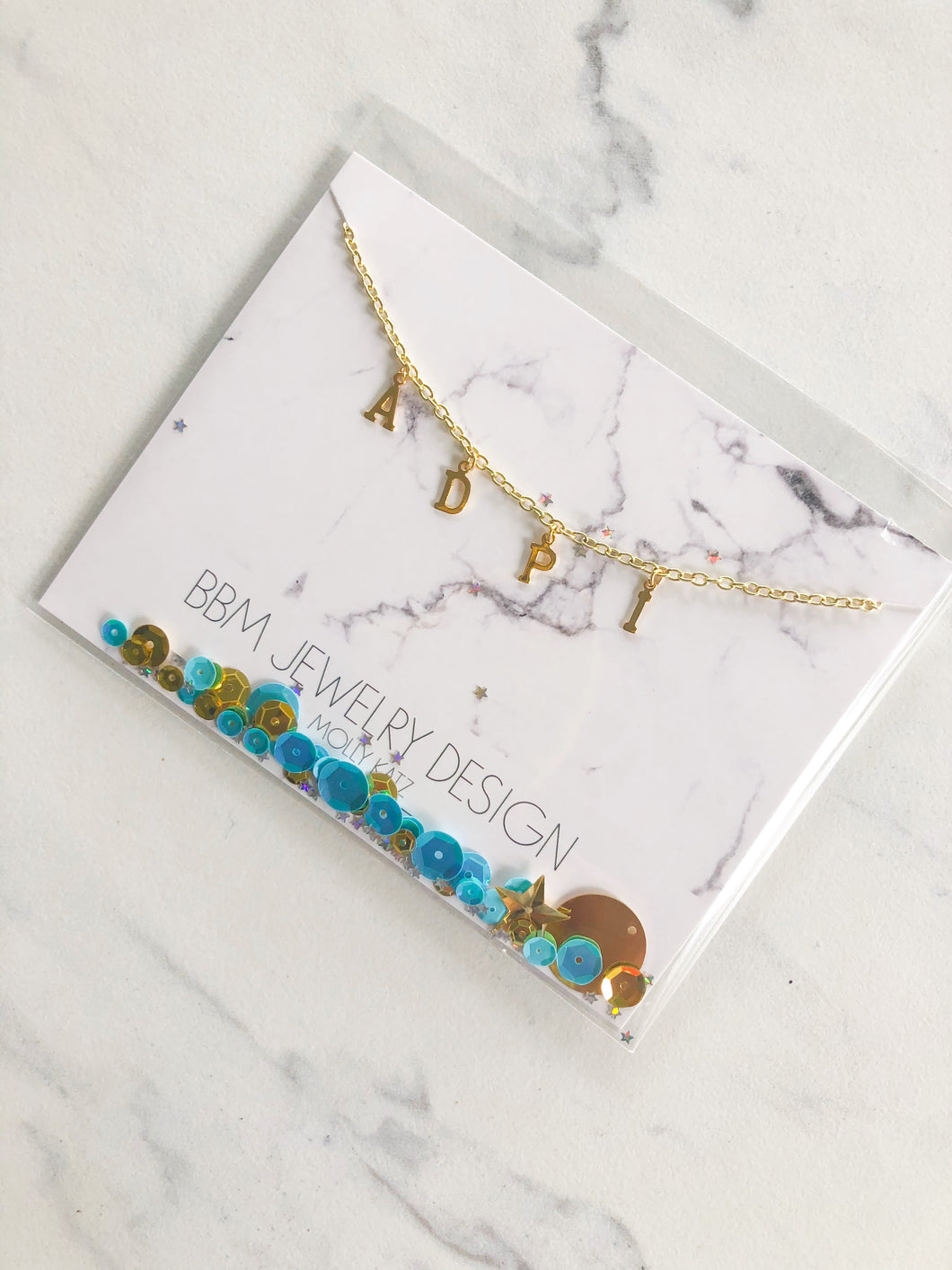 Alpha Delta Pi Name Drop Necklace