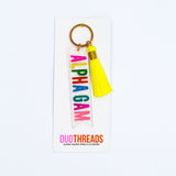 Alpha Gamma Delta Sparkle Tassel Key Fob