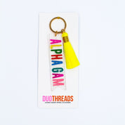 Alpha Gamma Delta Sparkle Tassel Key Fob