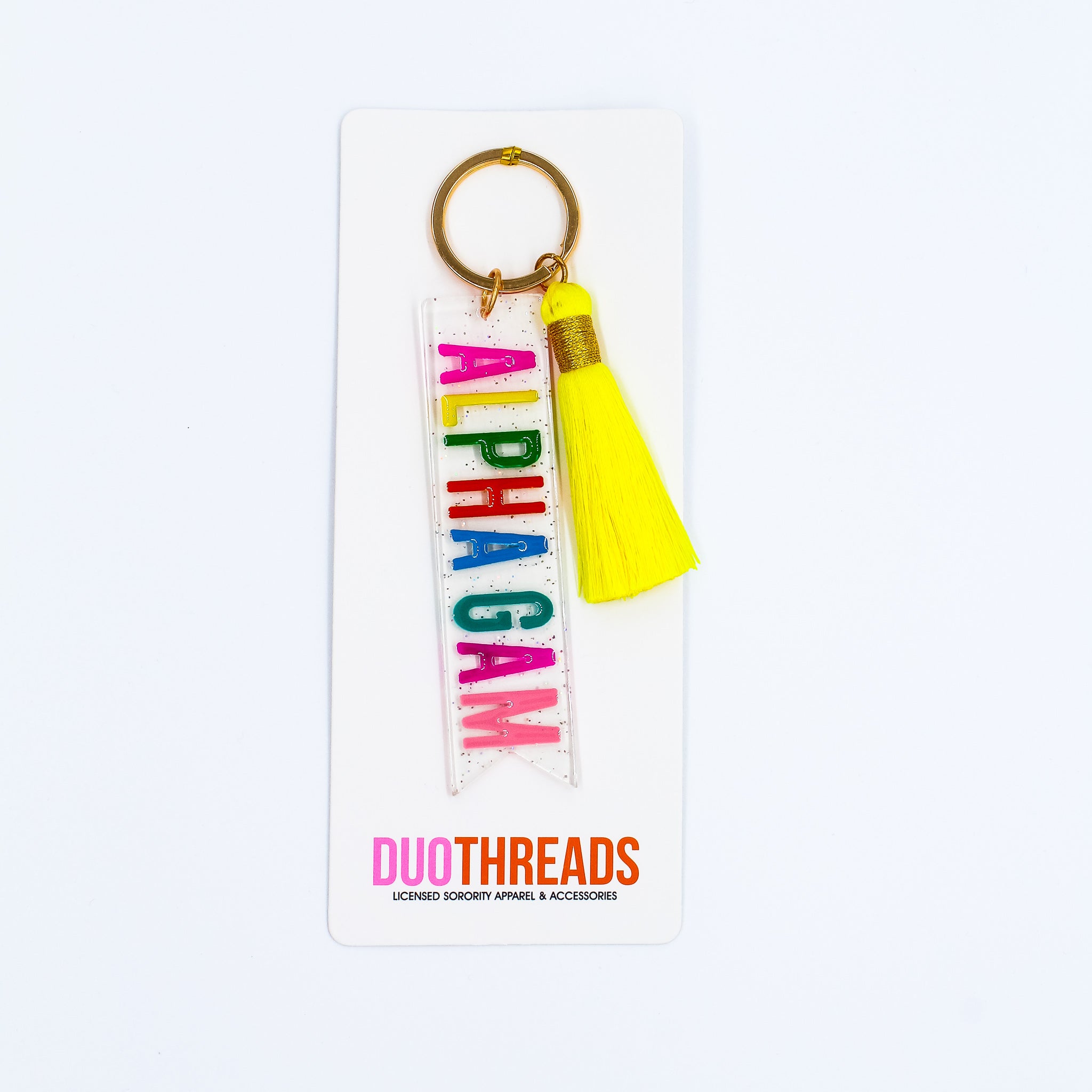 Alpha Gamma Delta Sparkle Tassel Key Fob