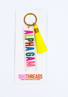 Load image into Gallery viewer, Alpha Gamma Delta Sparkle Tassel Key Fob
