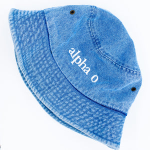 Alpha Omicron Pi Denim Bucket Hat