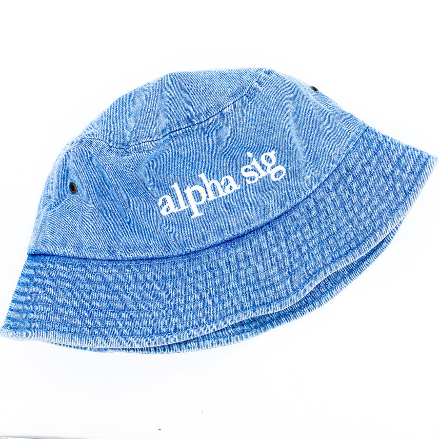 Alpha Sigma Alpha Denim Bucket Hat