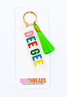Load image into Gallery viewer, Delta Gamma Sparkle Tassel Key Fob
