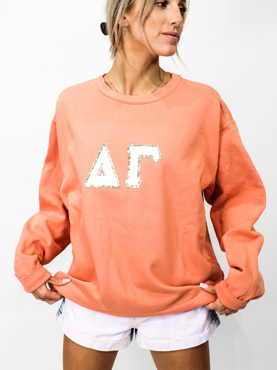 Chenille Embroidered Letter Sweatshirt