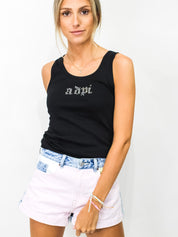 Bling Ring Rhinestone Rib Sorority Tank
